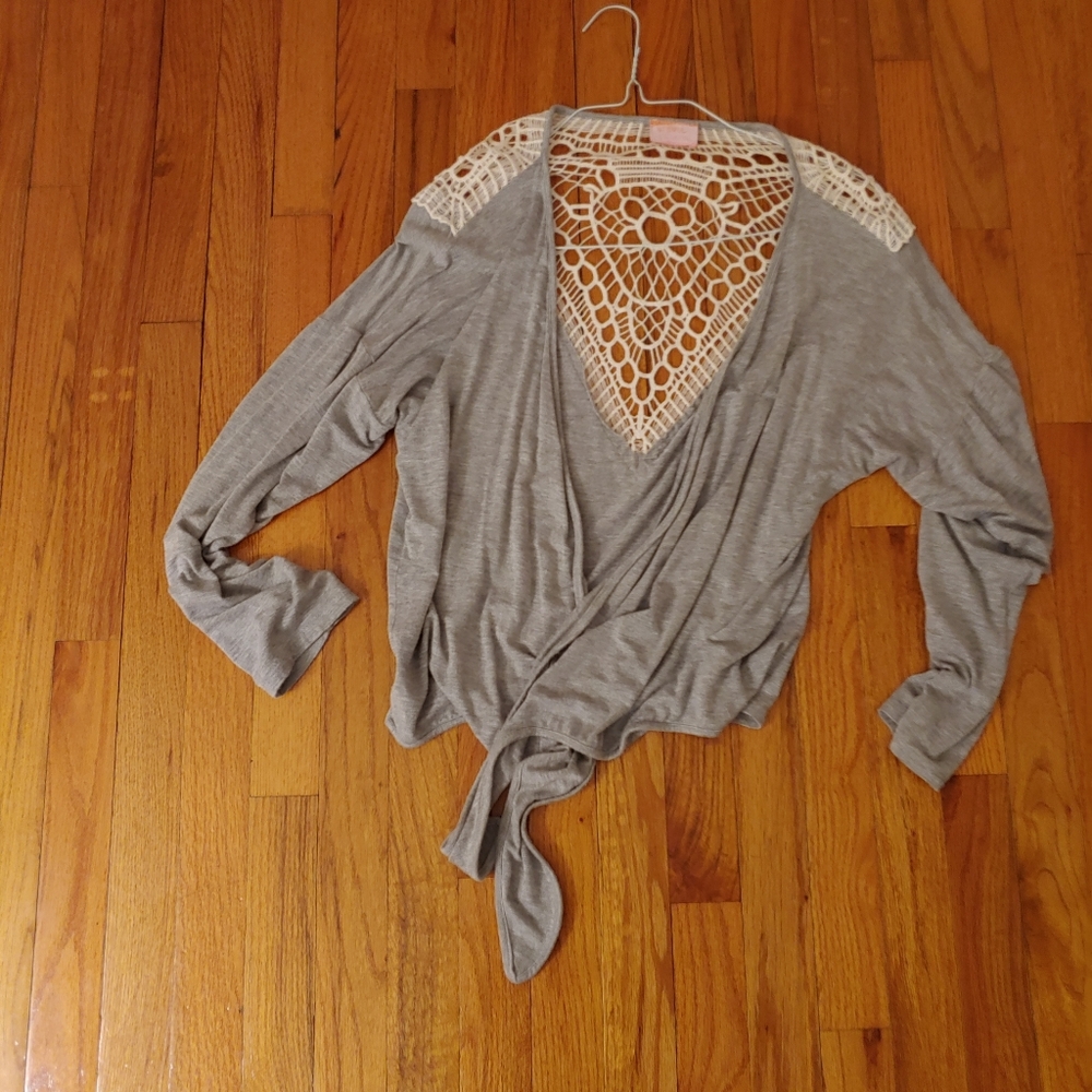 **sold** Grey crochet cardigan